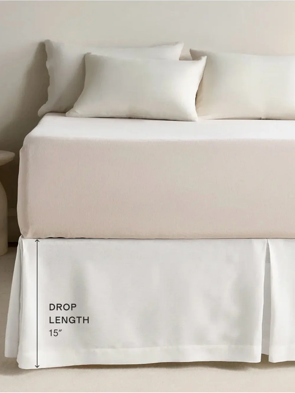 Quince Linen 15” Bed Skirt in Ivory Cream - Retail $50